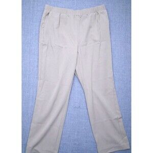 ALLISON DALEY Women Stretch Dress Pant Elastic Waist Tan Pull-On Size 12S